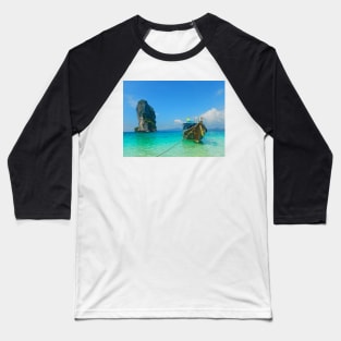 Karst Tower and Long-Tailed Boat Baseball T-Shirt